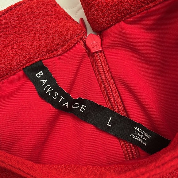 Backstage red cold shoulder blouse L - Picture 11 of 12